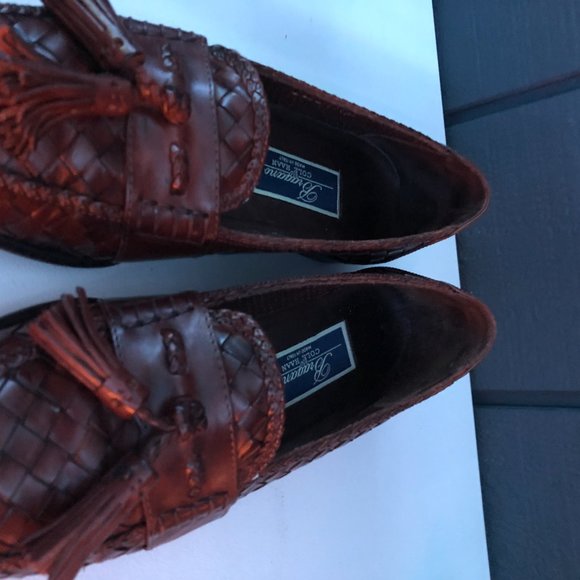 BRAGANO for COLE HAAN slip-on loafers / dress shoes Sz 7 M  Woven brown leather